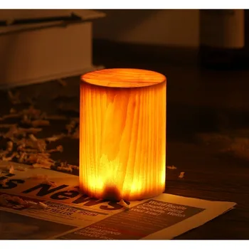 Északi nyers tömör erezetű, éjszakai fény környezeti fény otthon hálószoba éjjeli vintage személyiség kreatív éjszakai lámpa asztali lámpa